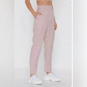 Nasty Gal High-Waisted Tapered Pants Pink / Blush - 4 (S) NWT